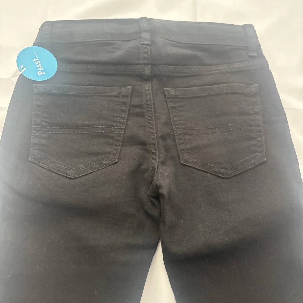 NEW NWT Childrens Place Boys Sz 7 Skinny Stretch Black Jeans Adjustable Waist
